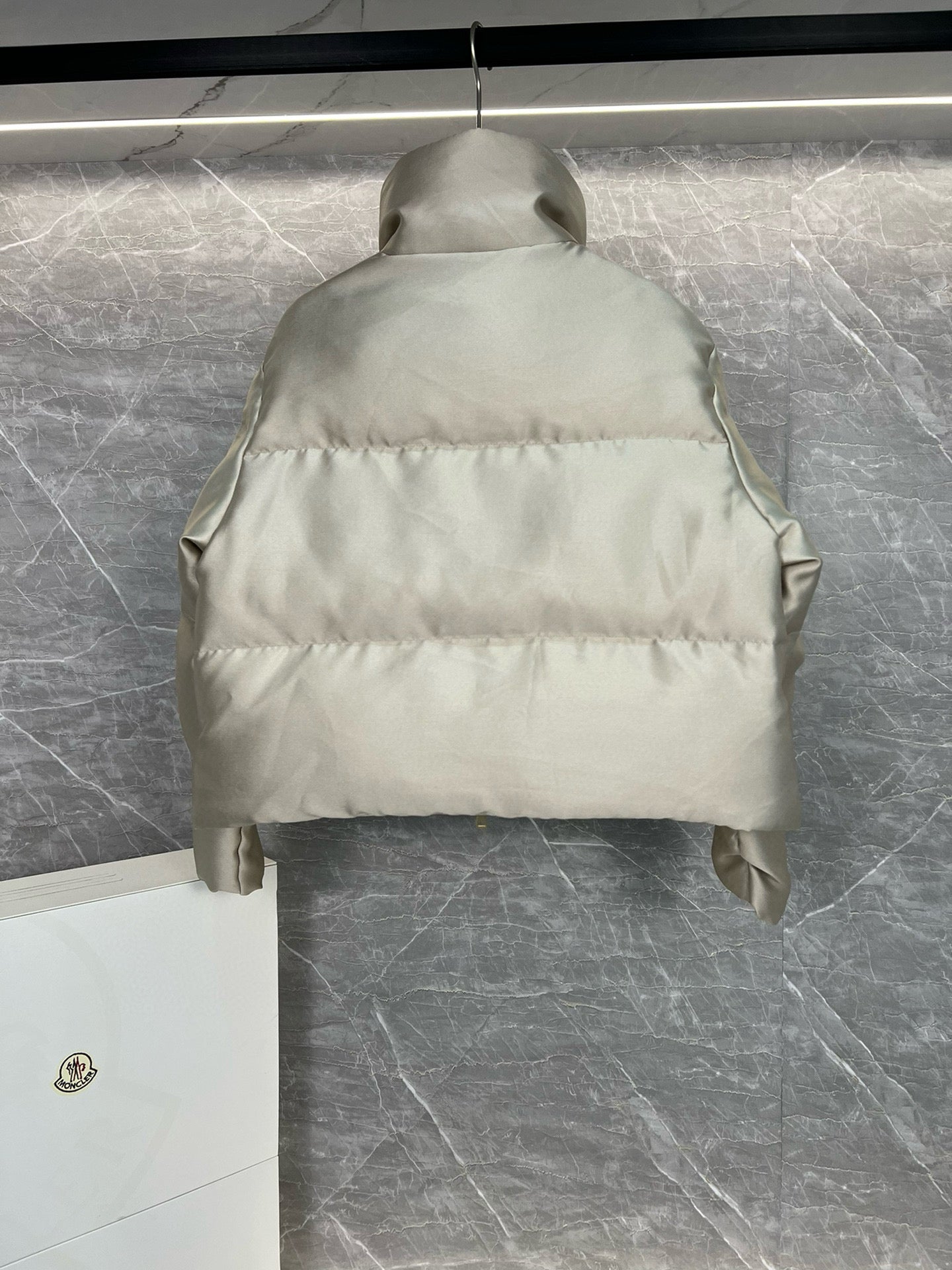 MONCLER BONNELLES METALLIC SHORT DOWN JACKET