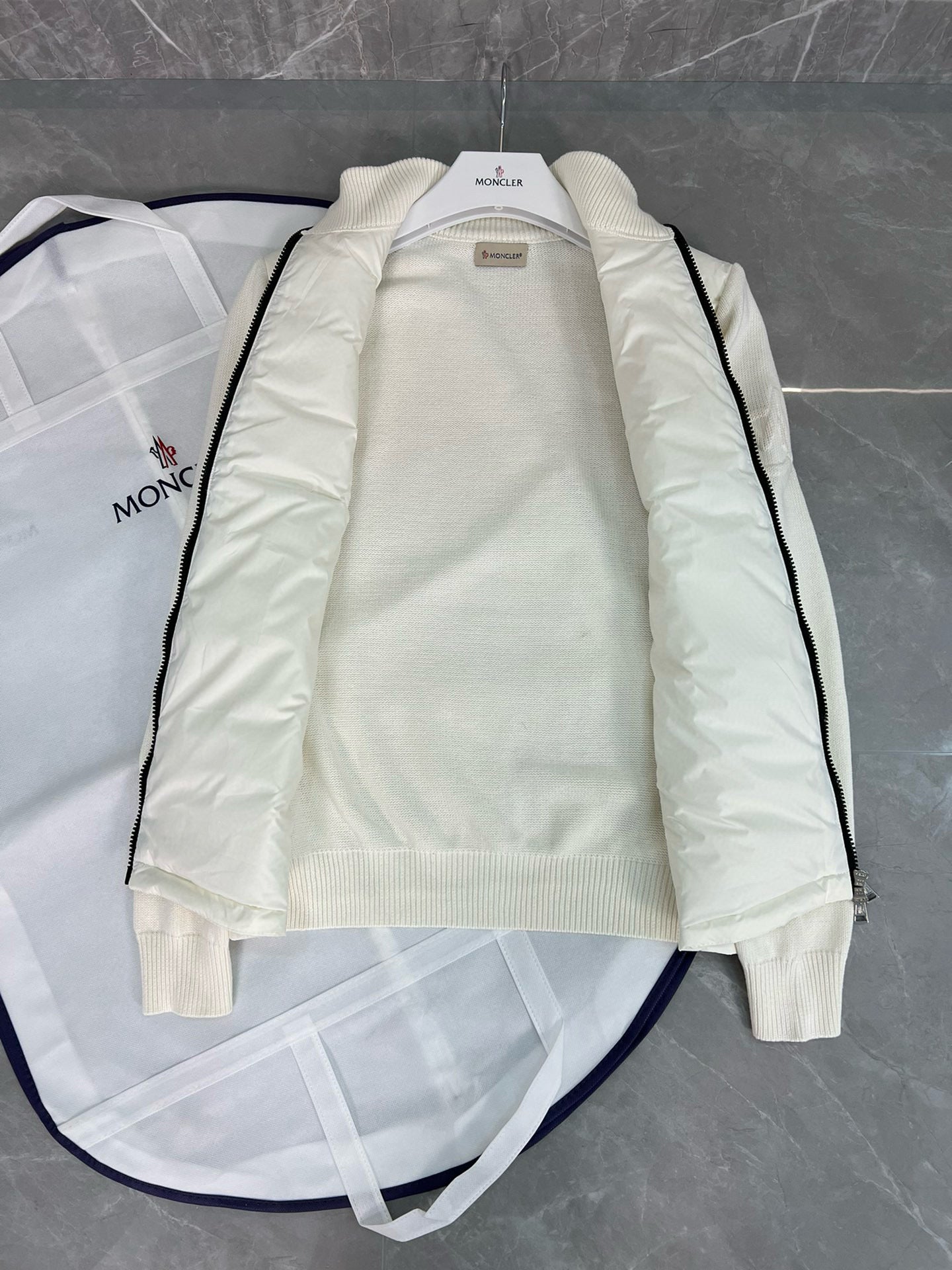 MONCLER PADDED COTTON ZIP-UP CARDIGAN