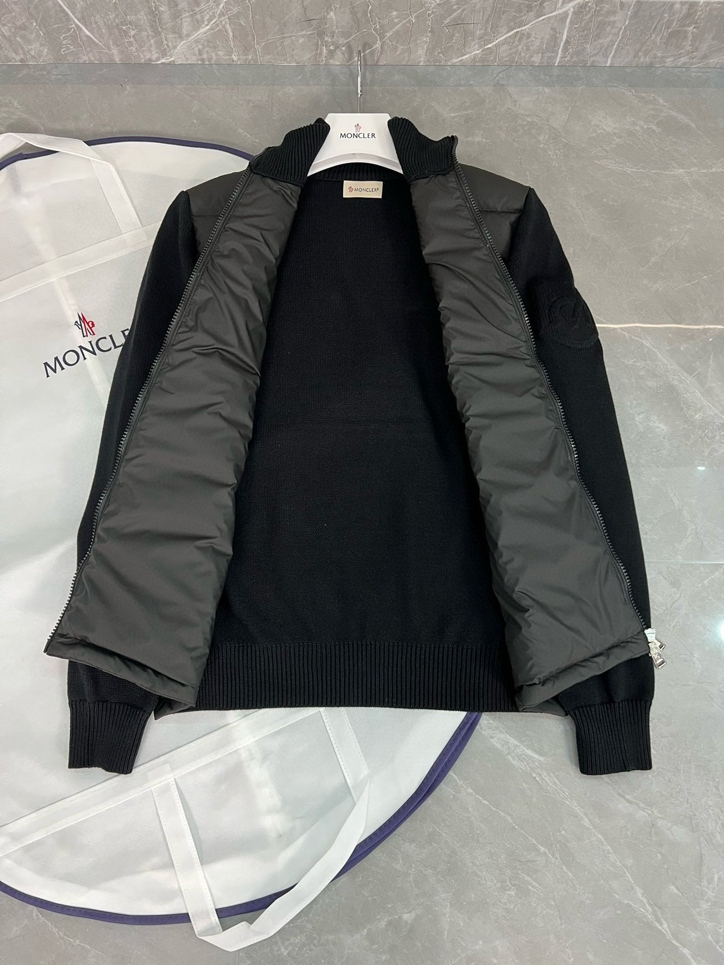 MONCLER PADDED COTTON ZIP-UP CARDIGAN