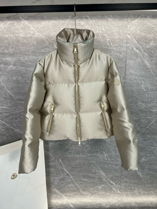 MONCLER BONNELLES METALLIC SHORT DOWN JACKET