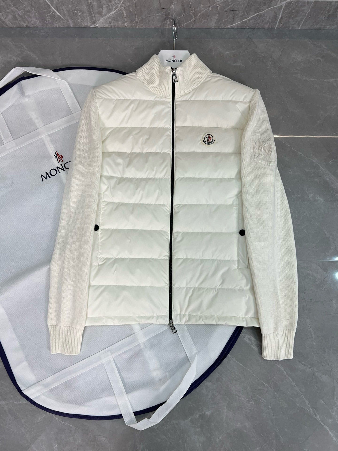 MONCLER PADDED COTTON ZIP-UP CARDIGAN
