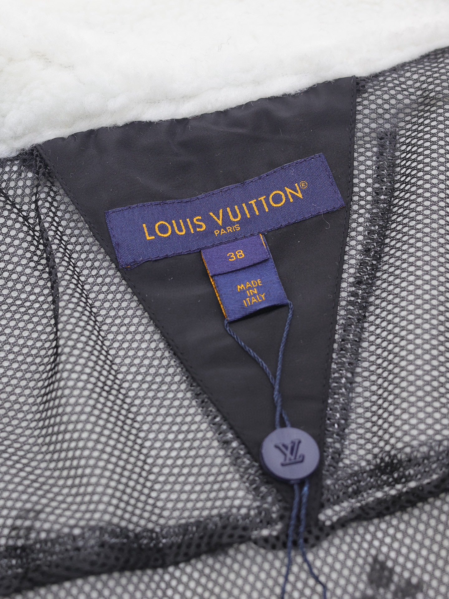 LV 24Fw Gradient logo printed stand-up collar fleece jacket of the ski series